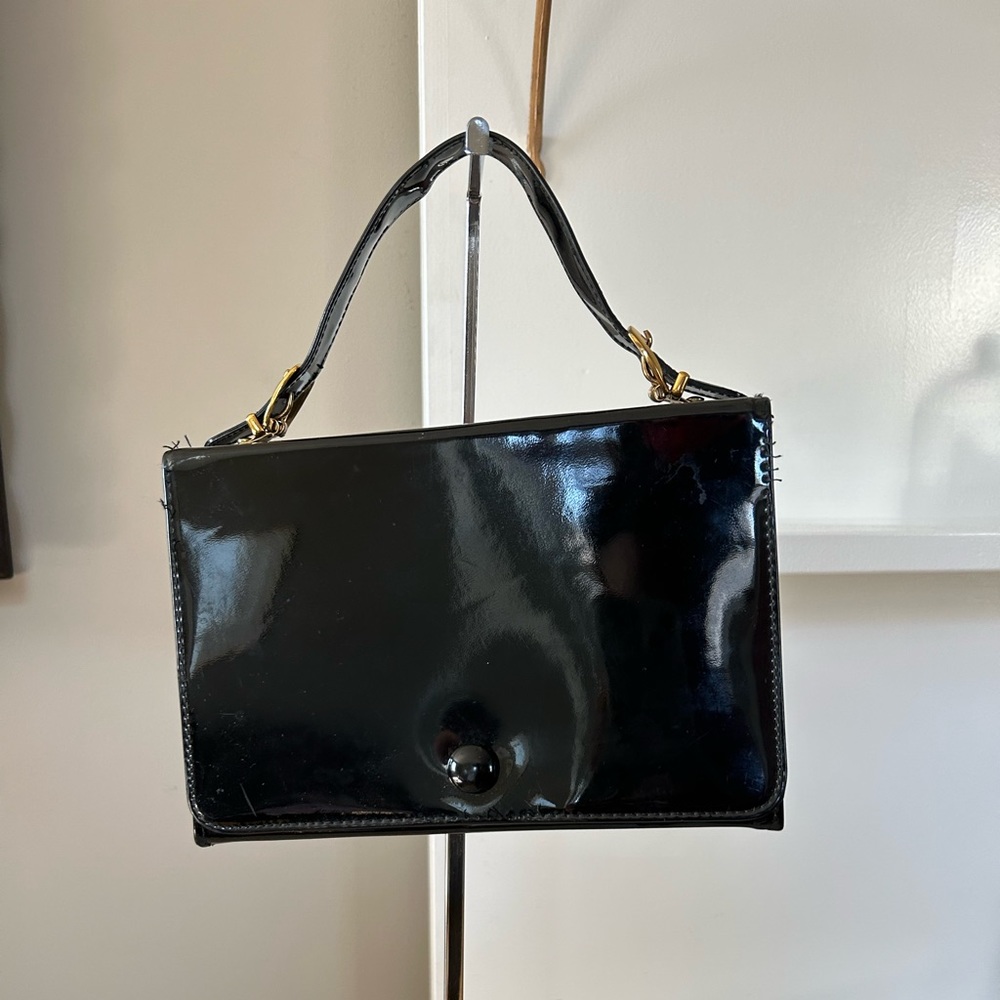 Vintage Patent Leather Handle Bag